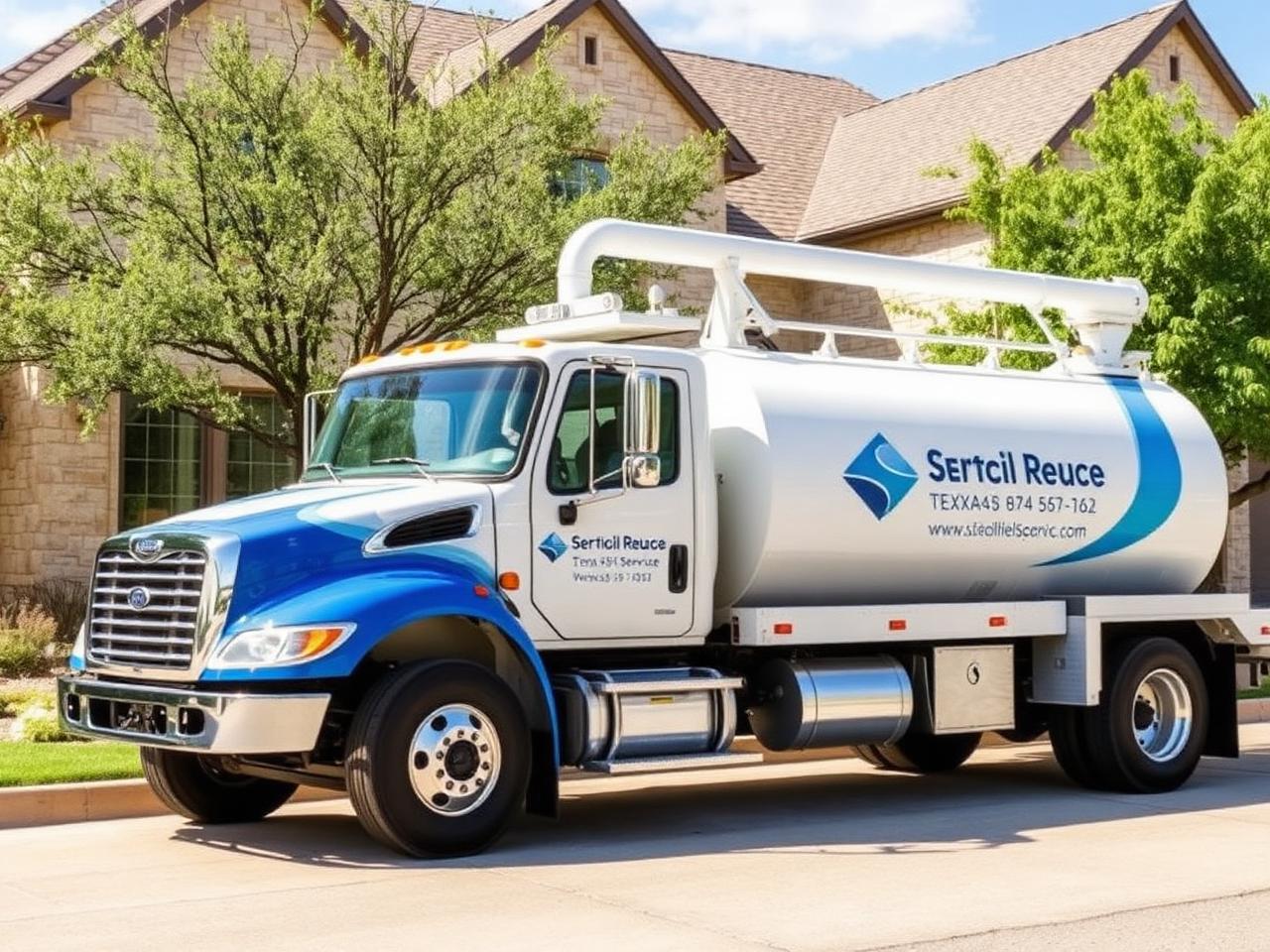The Honest Septic Family service truck at a San Antonio home